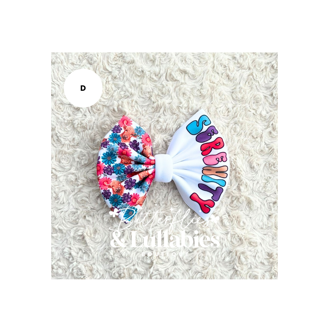 Floral Custom Name Bow