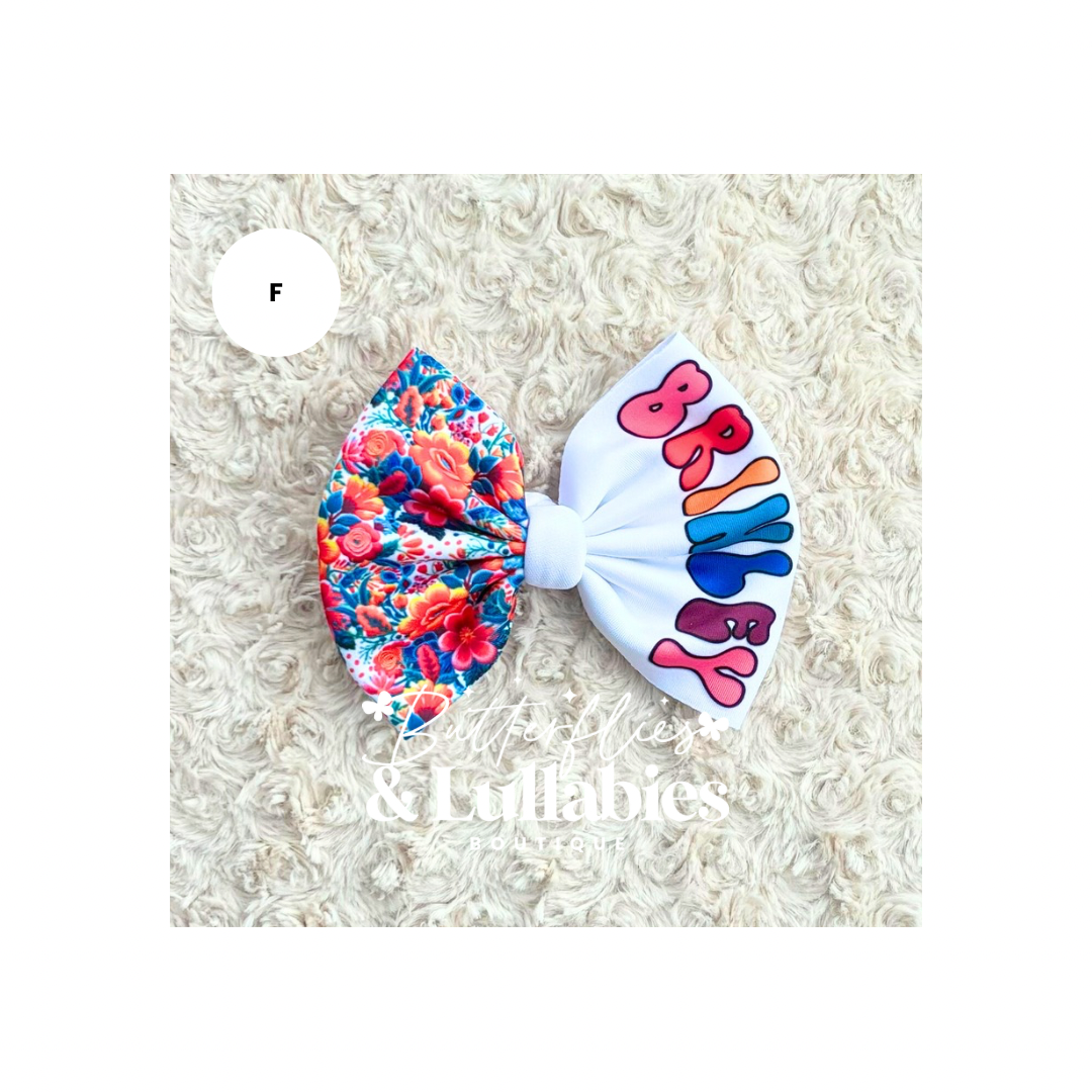 Floral Custom Name Bow