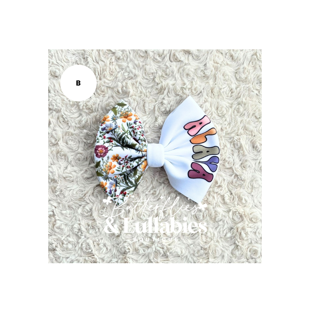 Floral Custom Name Bow