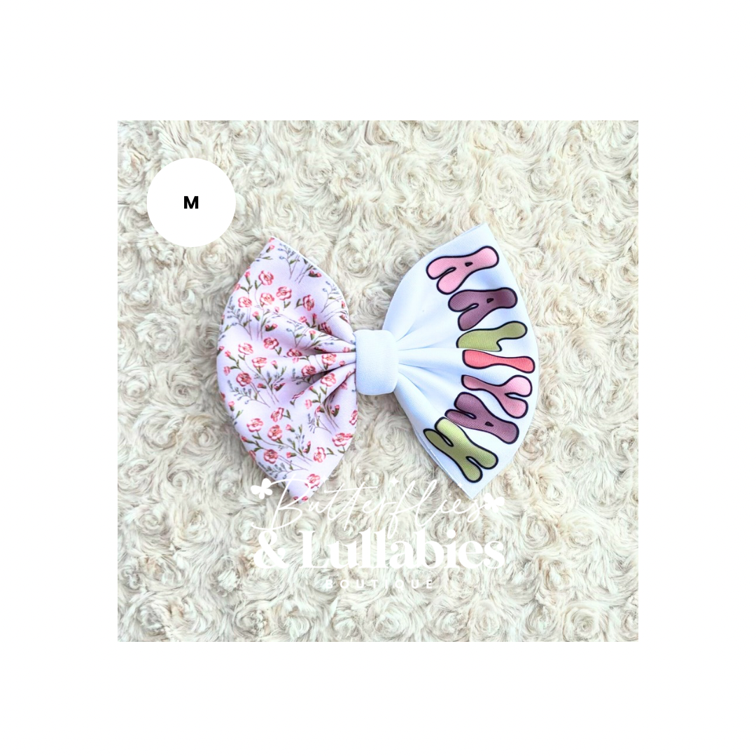 Floral Custom Name Bow