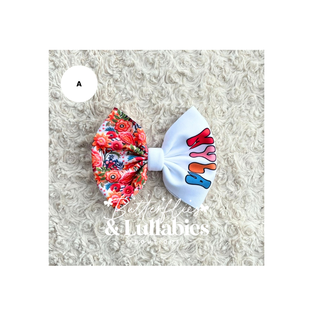 Floral Custom Name Bow