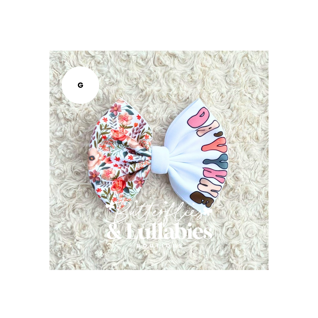 Floral Custom Name Bow