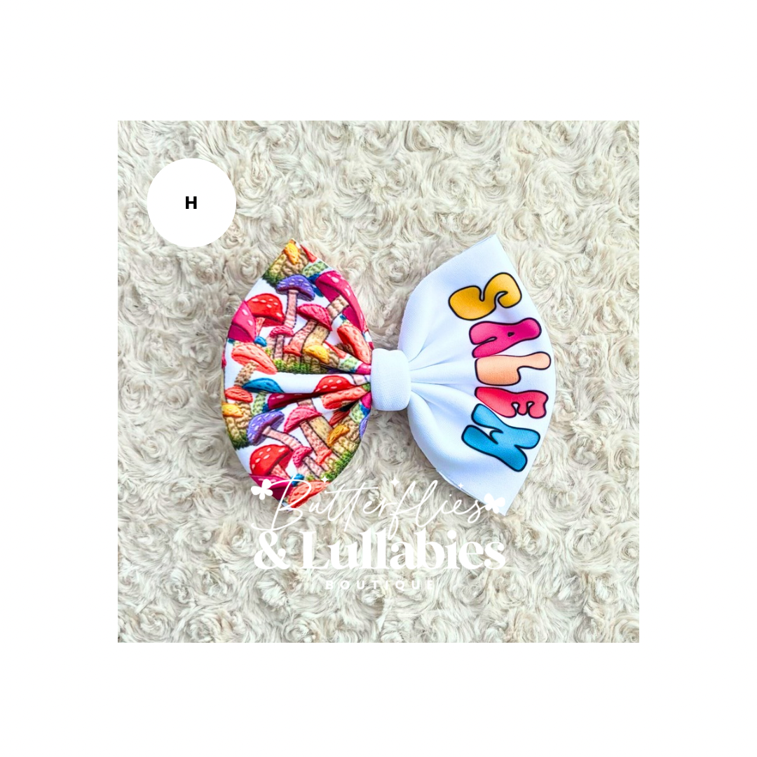 Floral Custom Name Bow