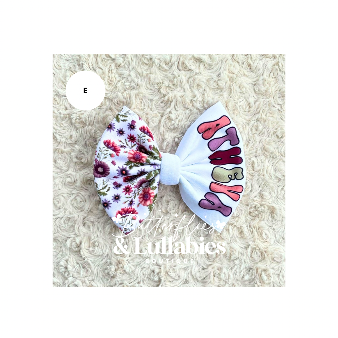 Floral Custom Name Bow
