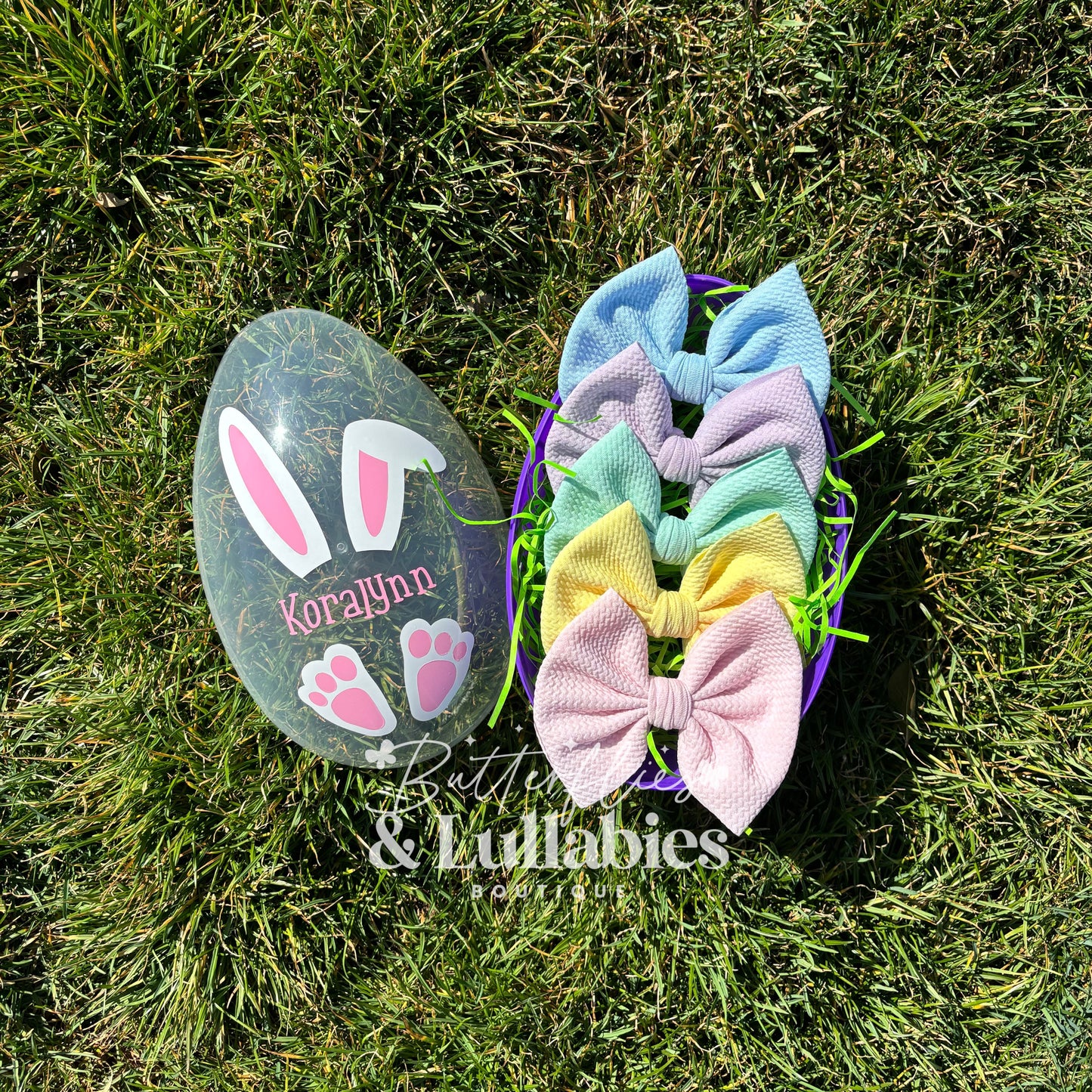 Personalized Jumbo Easter Egg Bow Bundle