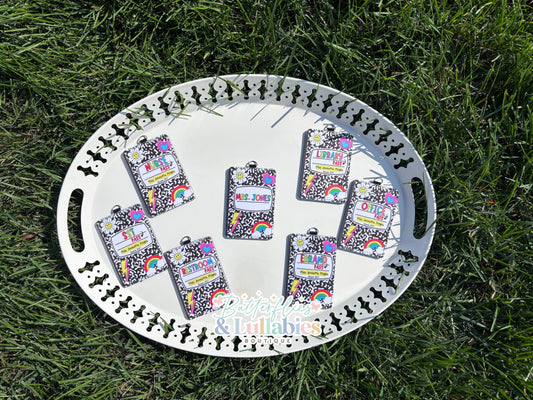 Personalized Teacher ID Badge Holder & Hall Pass Set