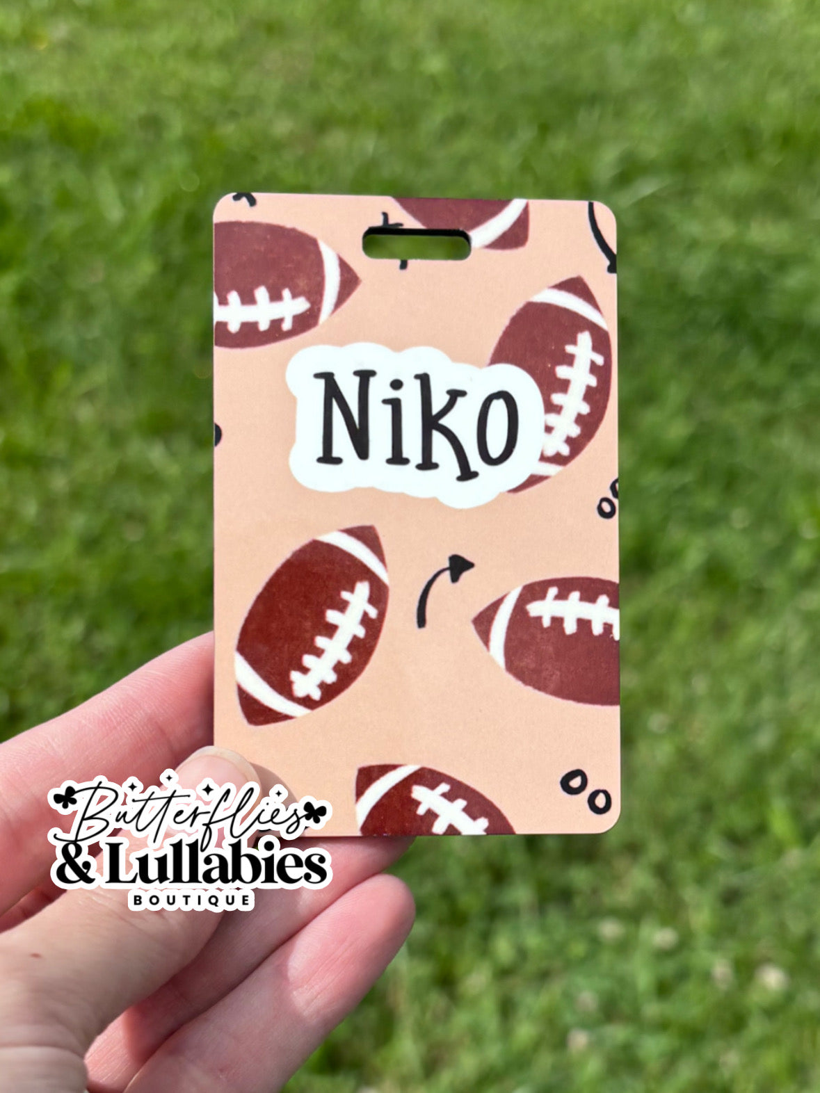 Personalized Bookbag Tag - Sports Prints